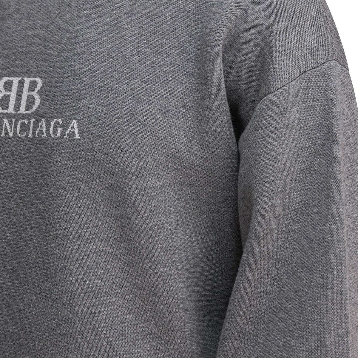 Close-up of Balenciaga jerseys & knitwear hardware and fine stitching
