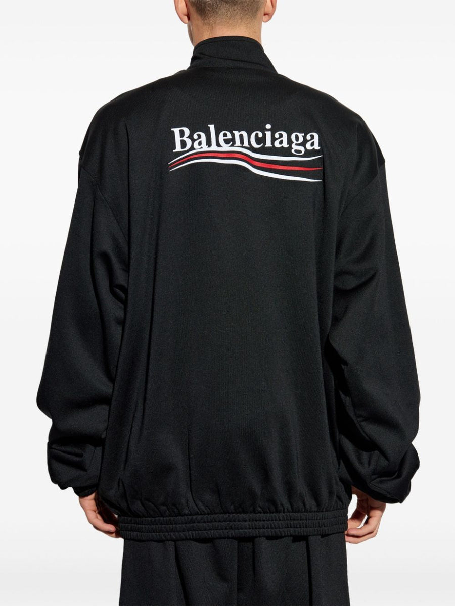 Close-up of Balenciaga outerwear hardware and fine stitching