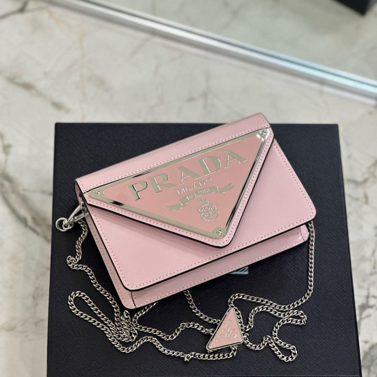 Bags- Pd Triangle Logo Buffed Shoulder Bag Elegant Everyday Designer Handbag