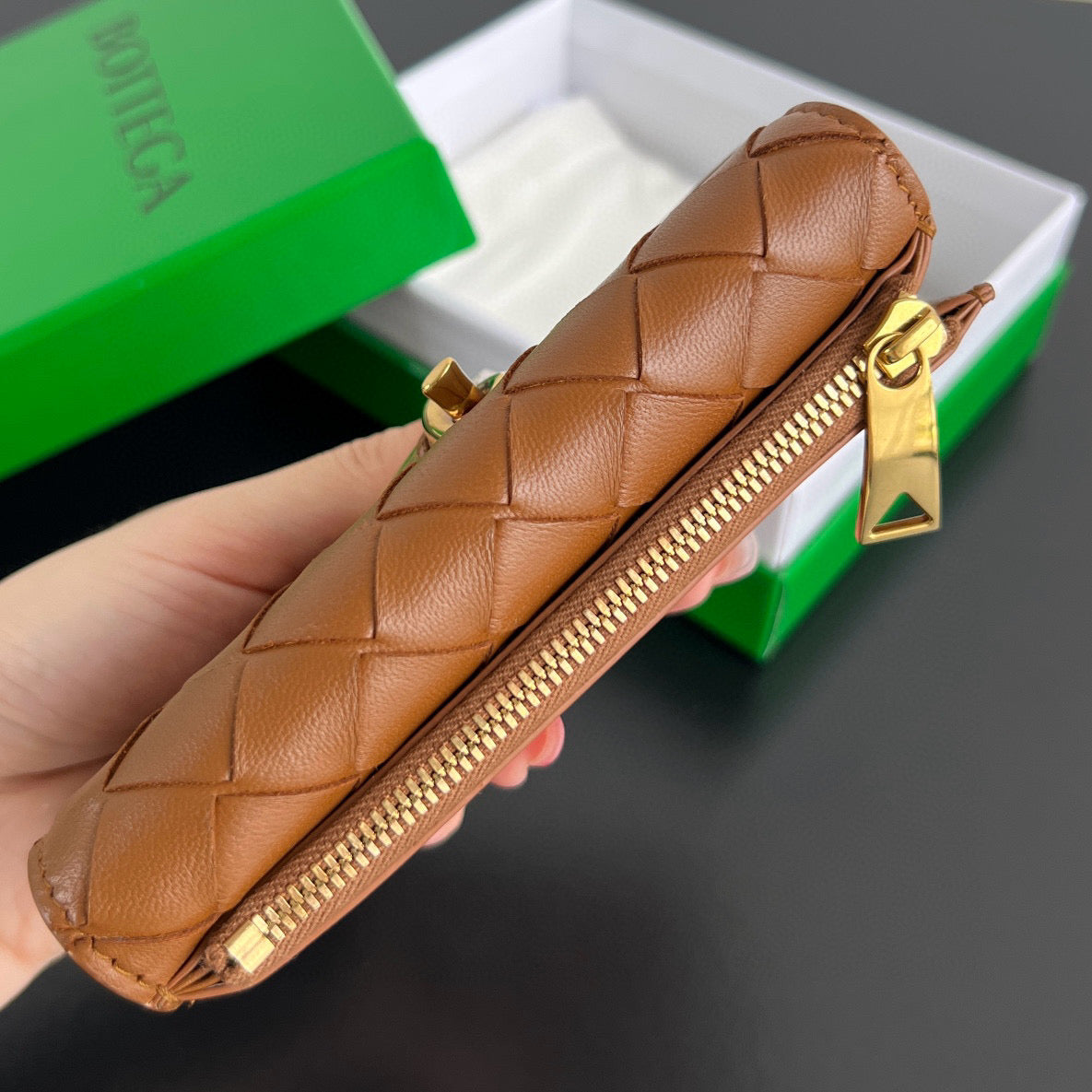 Bottega Veneta Wallets- Bottega Veneta Andiamo Zippered Card Case Premium Leather Designer Wallet