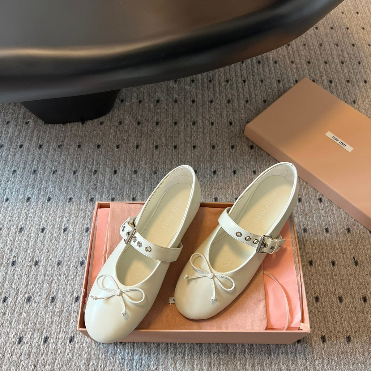 Shoes- Miu M Ballerina Flats Premium Designer Casual Shoes
