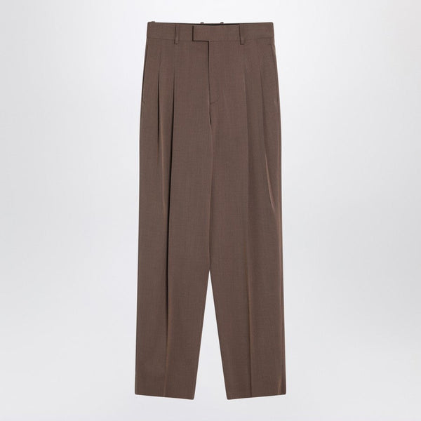Bottega Veneta Pants? Bottega Veneta Women Brown Trousers In Wool Blend Tailored Everyday Designer Pants