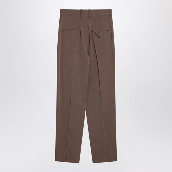 Bottega Veneta Pants? Bottega Veneta Women Brown Trousers In Wool Blend Tailored Everyday Designer Pants