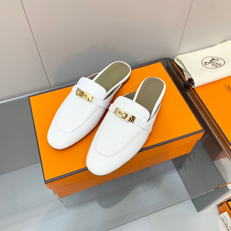Hermès Tan Crisscross Strap Sandals - Angled View