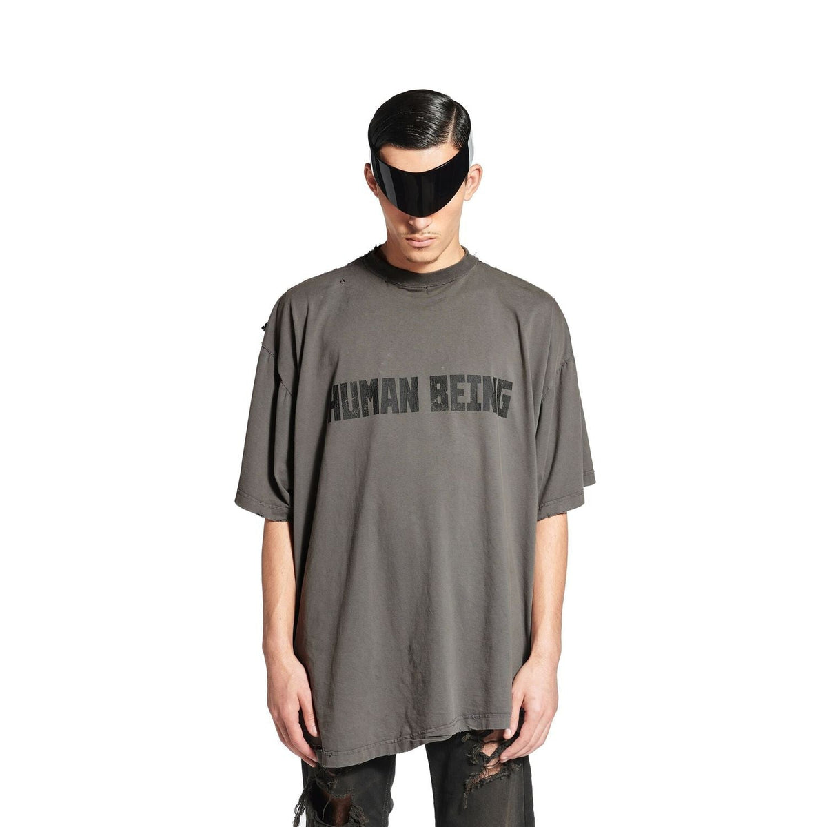 Balenciaga T-Shirts? BALENCIAGA Human Being Crew Neck T-Shirt Casual Everyday Designer Tee