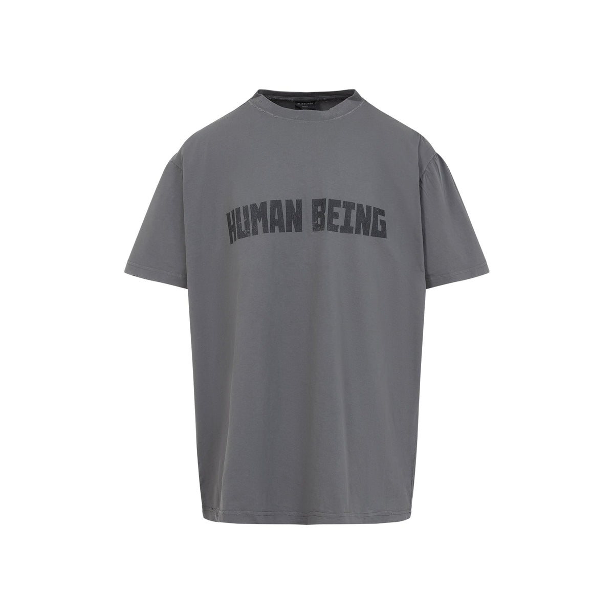 Balenciaga T-Shirts- BALENCIAGA Human Being Crew Neck T-Shirt Premium Designer Cotton T-Shirt