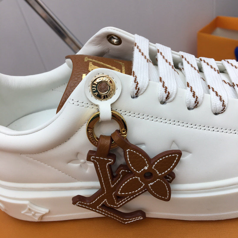 Louis Vuitton White High-Top Sneakers - Detail Shot of Craftsmanship