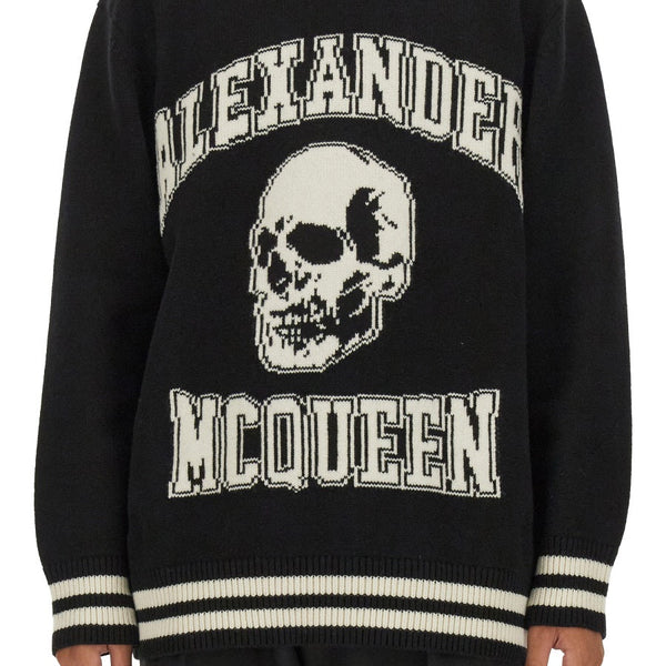 Alexander McQueen Sweaters? Alexander Mcqueen Men Varsity Sweater Premium Casual Designer Knitwear