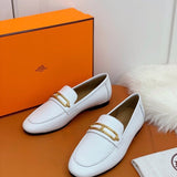 Hermès Chocolate Brown Classic Ballet Flats - Studio Shot