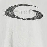 Close-up of Balenciaga tee shirts hardware and fine stitching