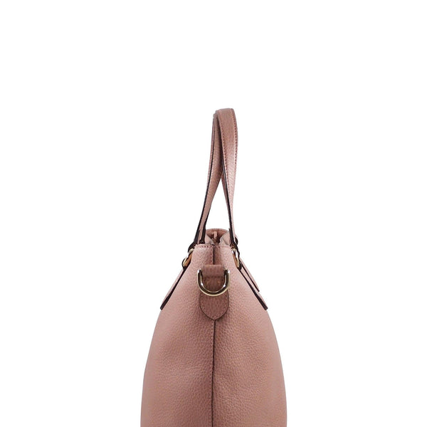 Close-up of Bamboo bags hardware and fine stitching