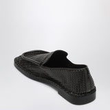 Close-up of Bottega Veneta flats hardware and fine stitching