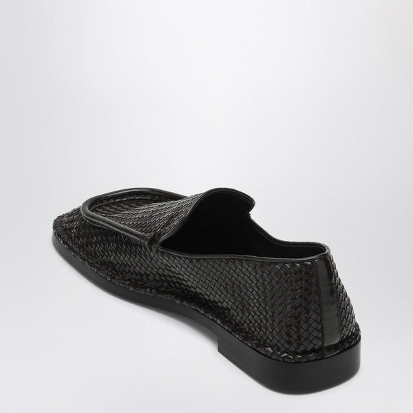Bottega Veneta Shoes - Bottega Veneta Men Daddy Moccasins In Dark Chocolate Color Made Of Woven Leather Luxury Lifestyle Designer Footwear