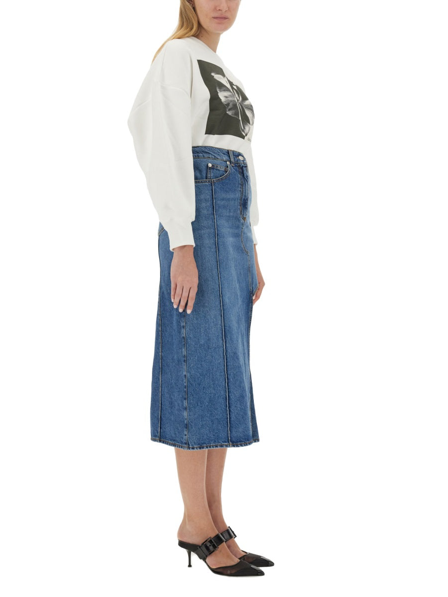 Alexander McQueen Skirts? Alexander Mcqueen Women Pencil Skirt With Cut-Out Elegant Designer Casual Skirt