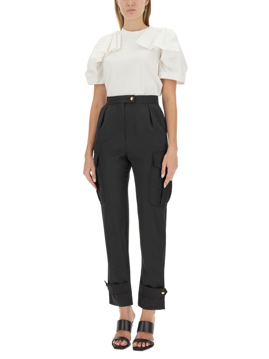 Alexander McQueen premium pants detail and craftsmanship close-up