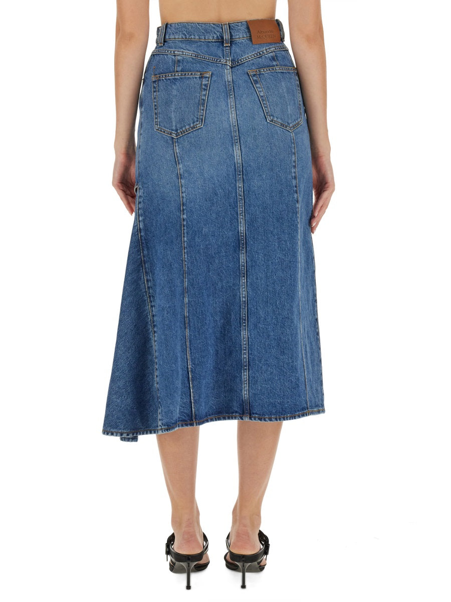 Alexander McQueen Skirts? Alexander Mcqueen Women Pencil Skirt With Cut-Out Elegant Designer Casual Skirt