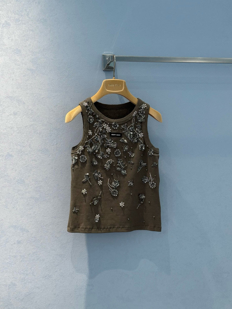 Tops- Miu M Tank Top Premium Designer Casual Top