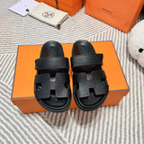 Hermès Nude Espadrille Wedge Sandals - Side Profile View