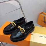 Louis Vuitton Red Platform Heels - Angled View