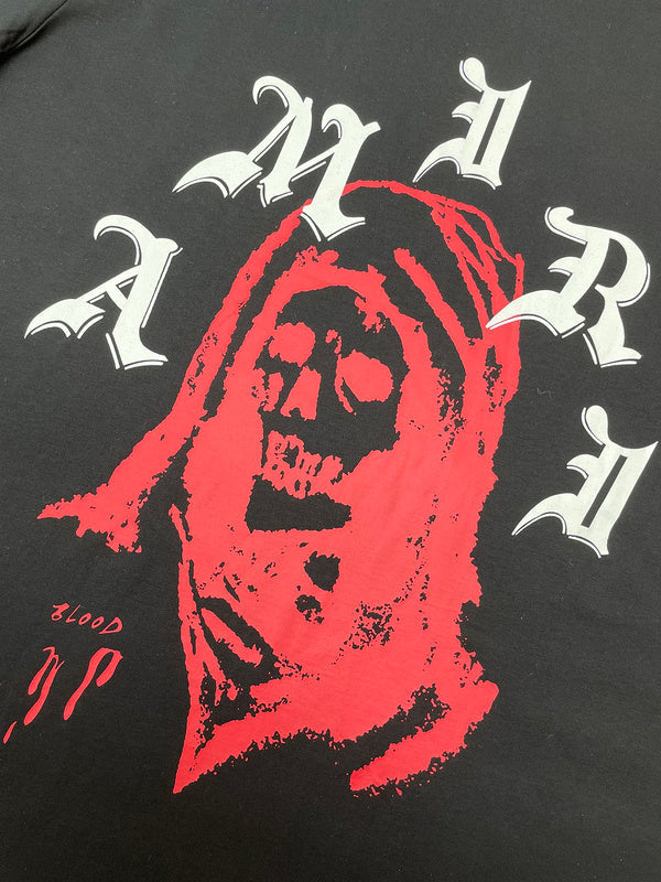 Close-up of Amiri t-shirt craftsmanship