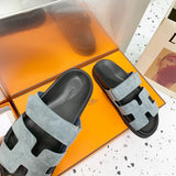 Hermès Tan Gladiator Sandals - Close-Up Texture View