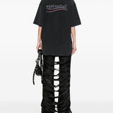 Close-up of Balenciaga t-shirts & tops hardware and fine stitching