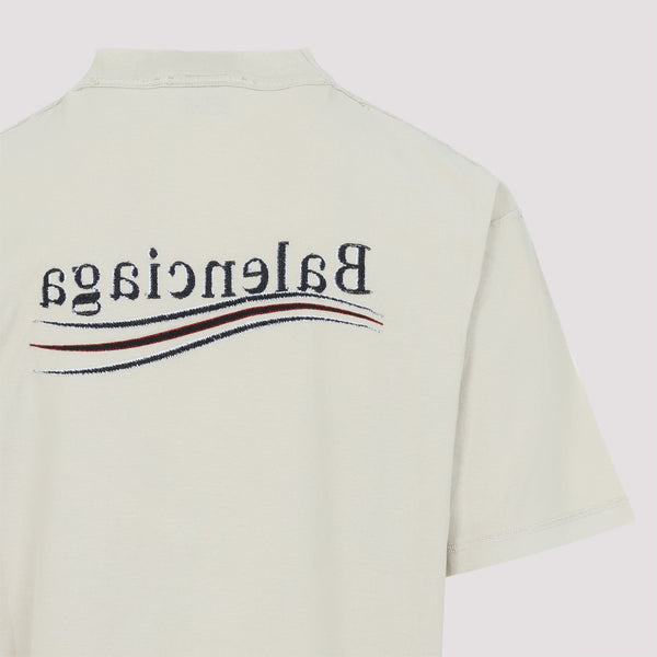 Close-up of Balenciaga t-shirts & tops hardware and fine stitching