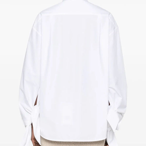 Close-up of Balenciaga shirts hardware and fine stitching