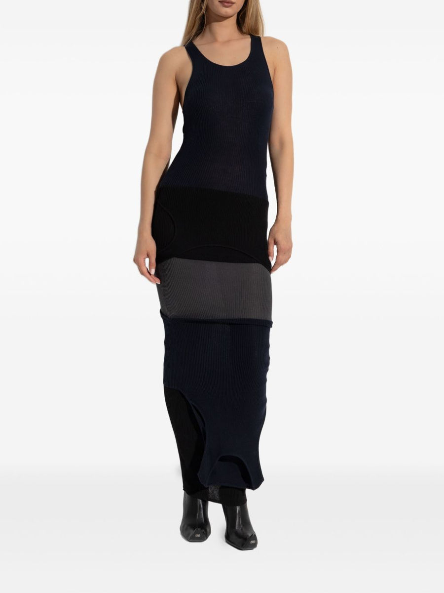 Balenciaga Dresses? BALENCIAGA Maxi Layered Ribbed Dress with Cut-Out Details Chic Everyday Designer Dress