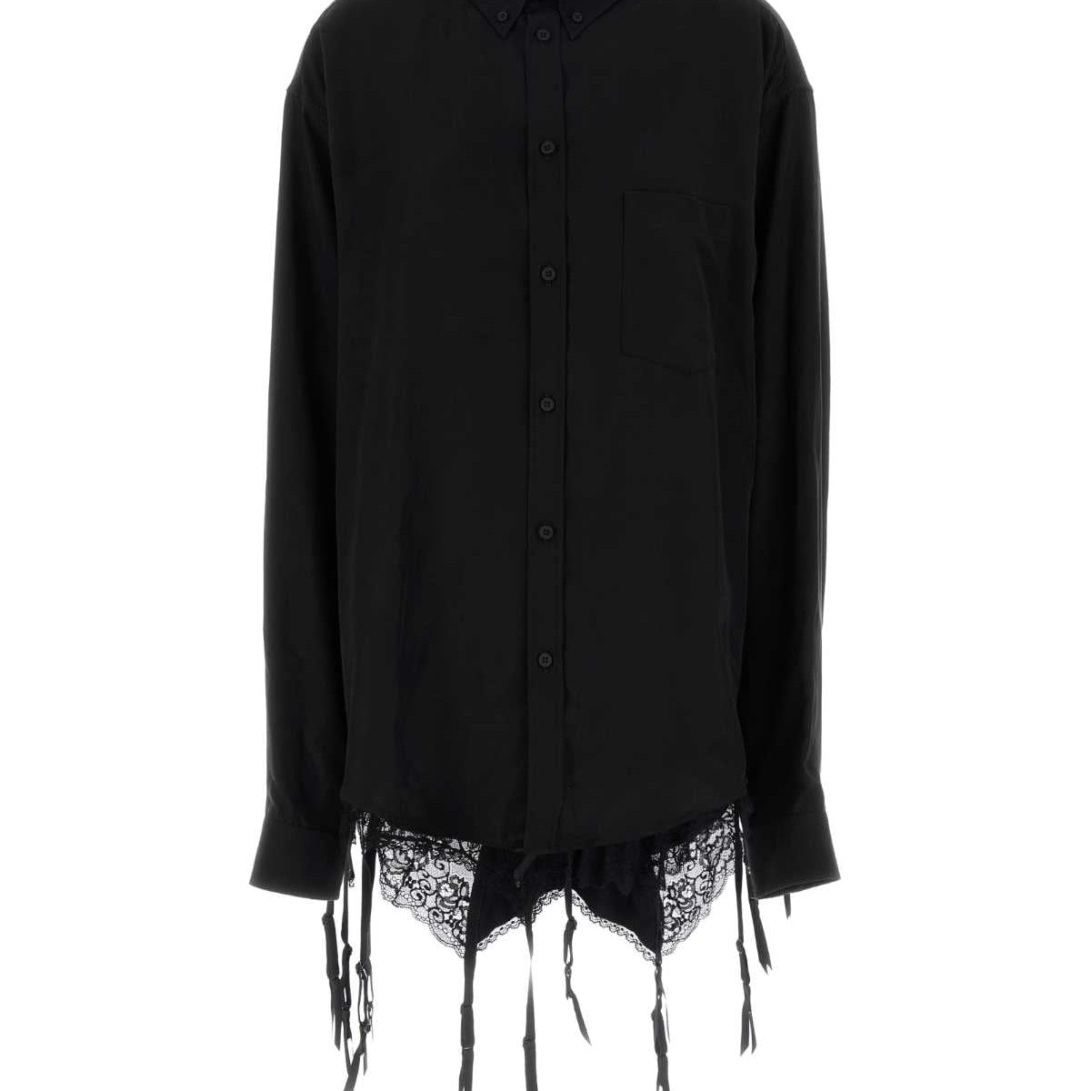 Balenciaga Tops- BALENCIAGA Lingerie-Style Mini Shirt Elegant Everyday Designer Top
