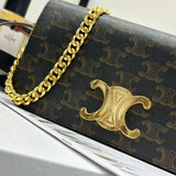 Front view of Celine Multipochette In Triomphe Canvas Bag premium cel multipochette in triomphe canvas bag