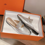 Hermès Beige Slingback Heels - Front View