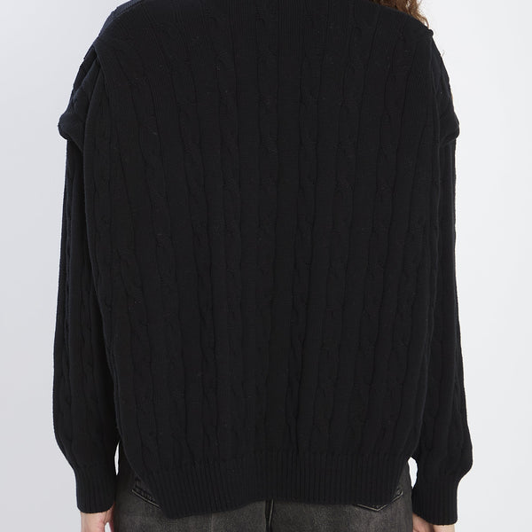 Close-up of Balenciaga jerseys & knitwear hardware and fine stitching