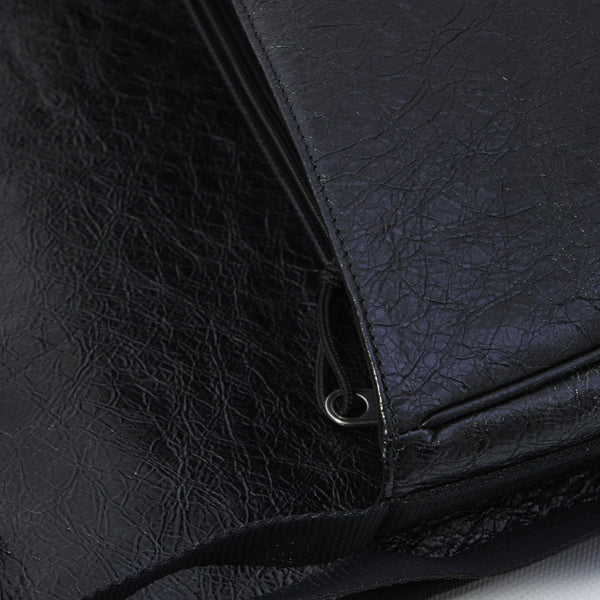 Close-up of Balenciaga crossbody hardware and fine stitching