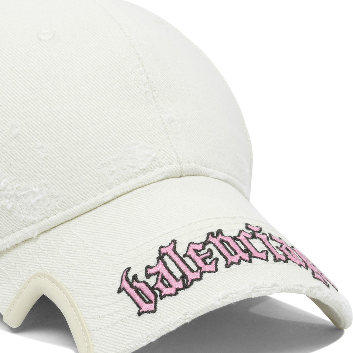 Close-up of Balenciaga caps & hats hardware and fine stitching