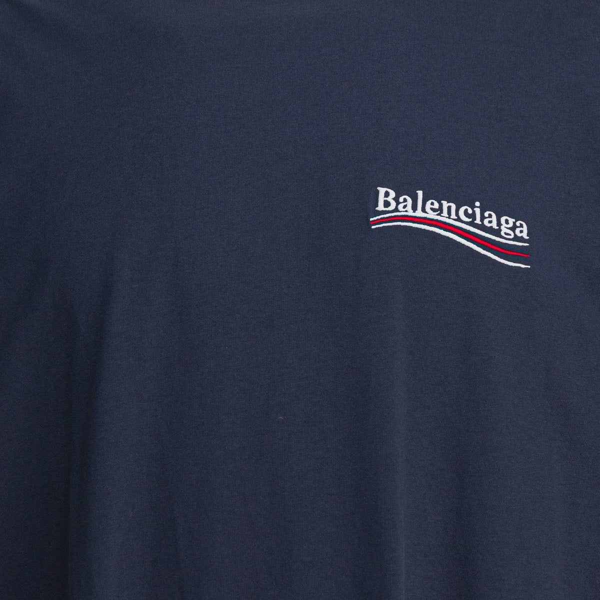 Close-up of Balenciaga t-shirts & tops hardware and fine stitching