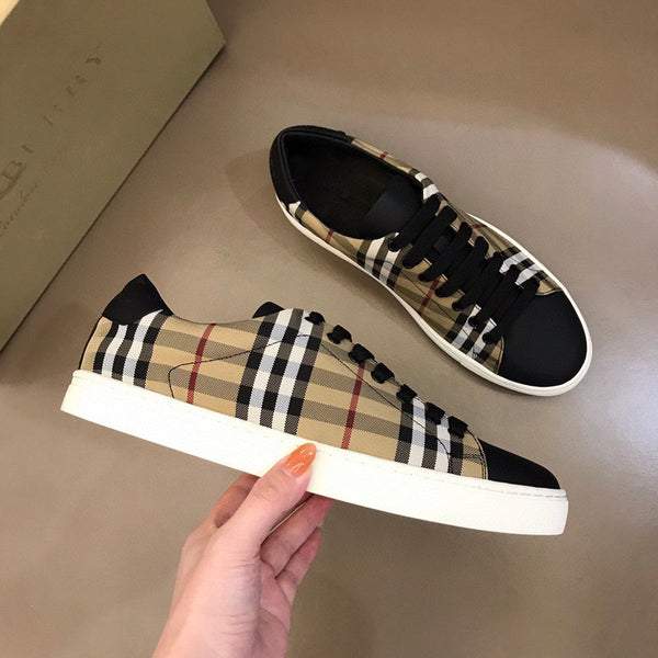Burberry Camel Block Heel Pumps - Front View