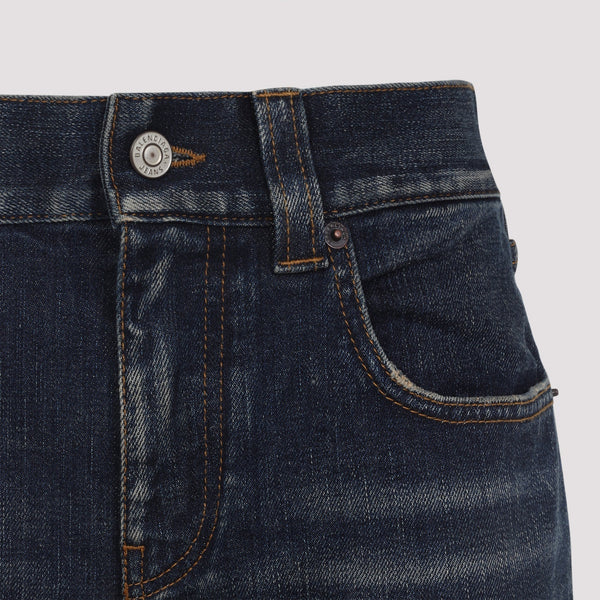 Close-up of Balenciaga pants hardware and fine stitching