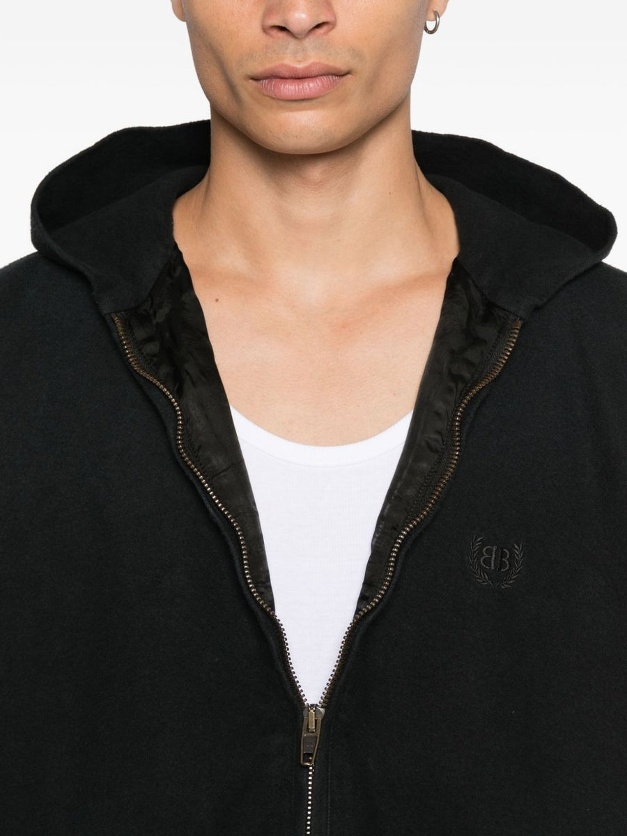 Balenciaga Jackets? BALENCIAGA Men's Two-Way Zip Hooded Jacket Luxury Designer Outerwear Jacket