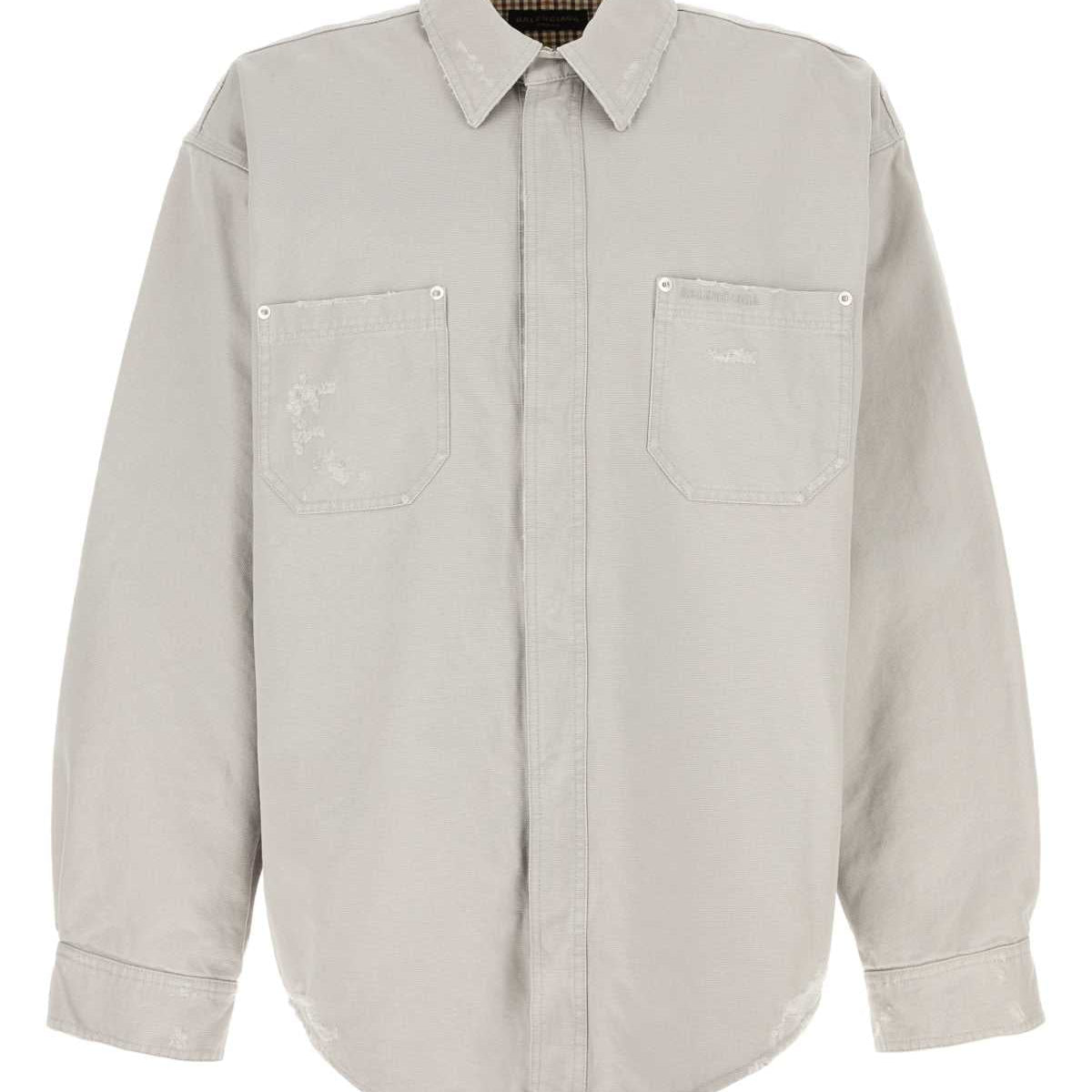 Balenciaga Tops? BALENCIAGA Oversized Cotton Workwear Shirt for Men Elegant Everyday Designer Top