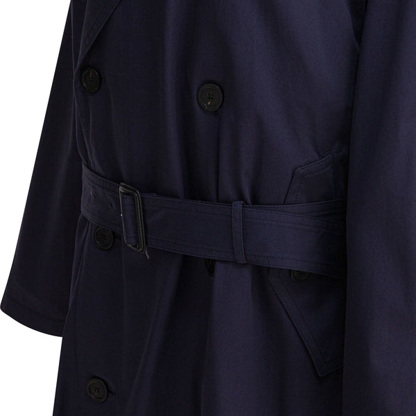 Close-up of Balenciaga outerwear hardware and fine stitching