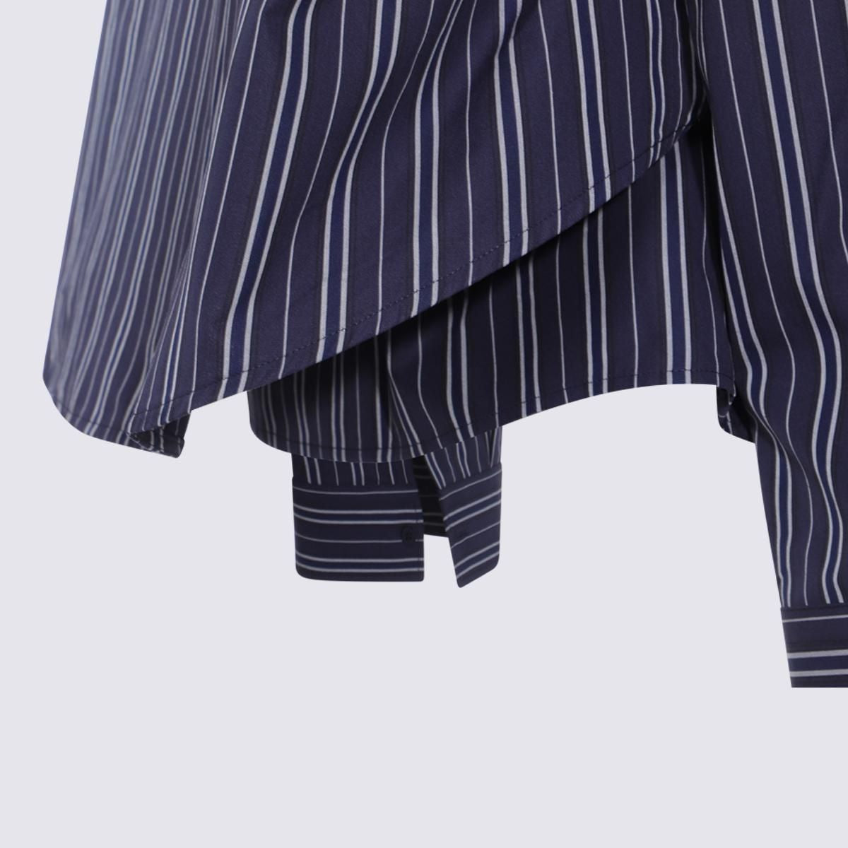 Balenciaga Tops? BALENCIAGA Striped Cotton Shirt with Asymmetrical Design for Women Premium Designer Casual Top