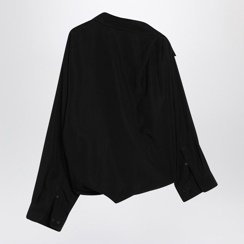 Balenciaga Tops? BALENCIAGA One-Shoulder Fluid Poplin Shirt Elegant Everyday Designer Top