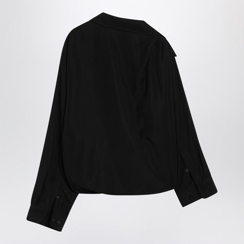 Balenciaga Tops? BALENCIAGA One-Shoulder Fluid Poplin Shirt Premium Designer Casual Top