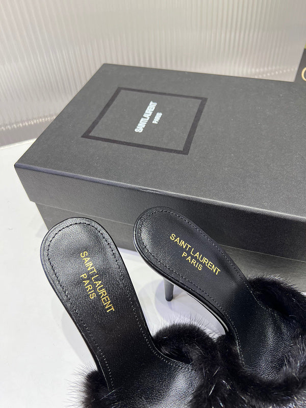 Close-up of Saint Laurent shoes craftsmanship