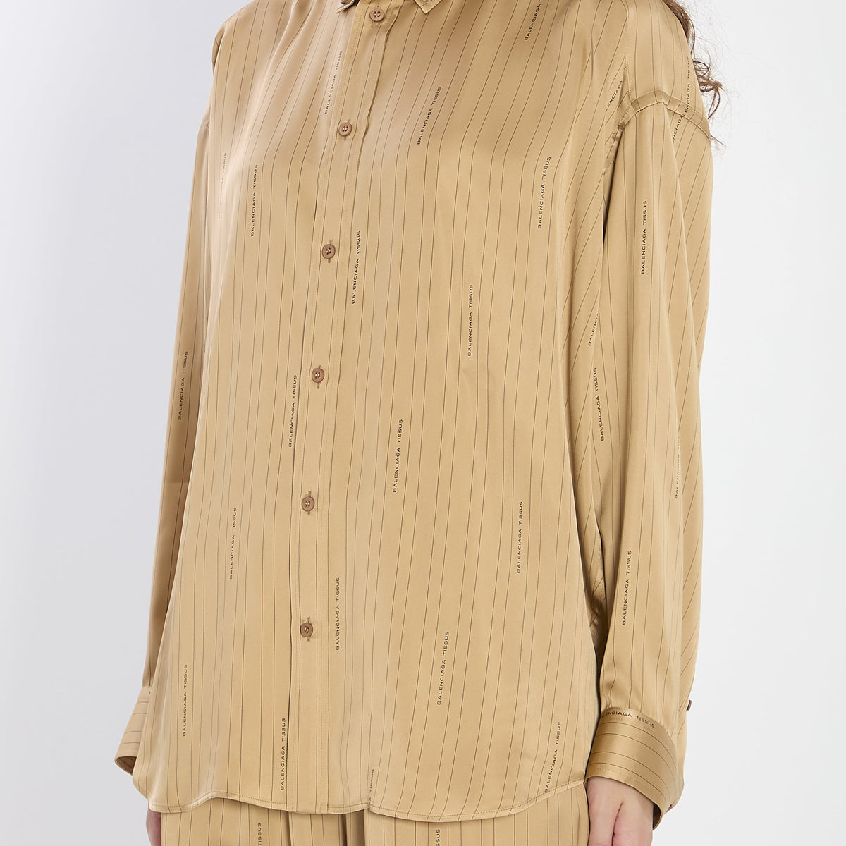Balenciaga premium shirts detail and craftsmanship close-up