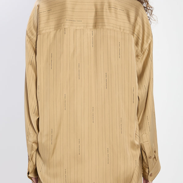 Close-up of Balenciaga shirts hardware and fine stitching
