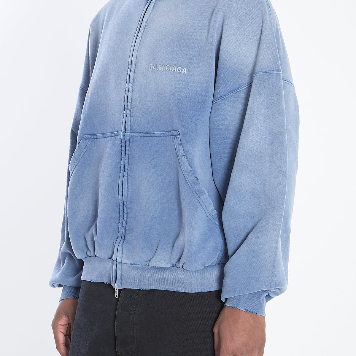 Balenciaga Jackets- BALENCIAGA Distressed Zip Up Jacket - Size 03 Premium Casual Designer Jacket