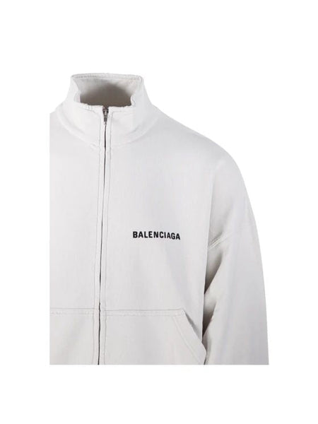 Close-up of Balenciaga outerwear hardware and fine stitching