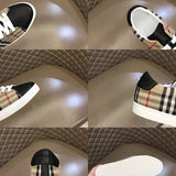 Burberry Red Platform Heels - Side Profile View